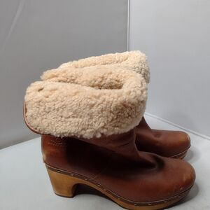 UGG Brown and Cream Shearling Boots